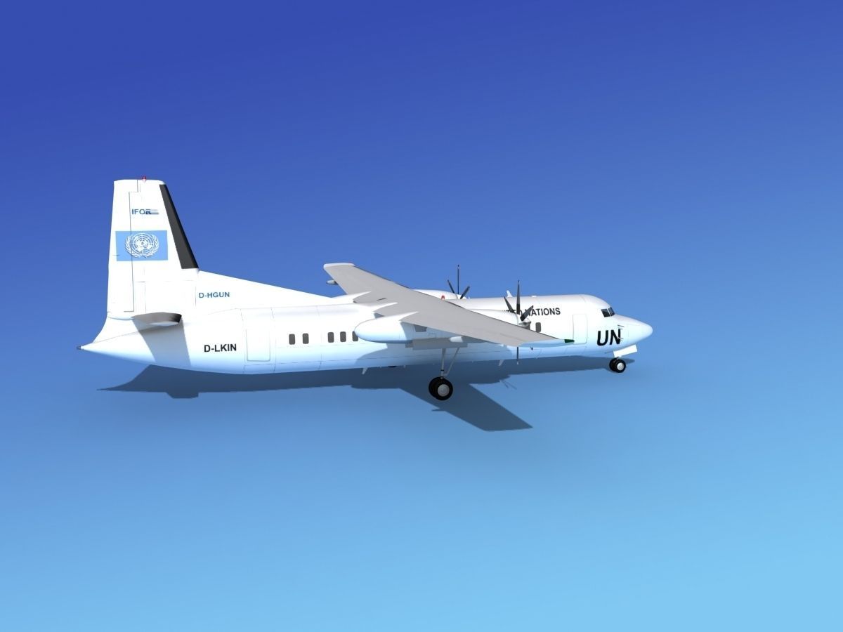 Fokker 50 UN 3D model_4