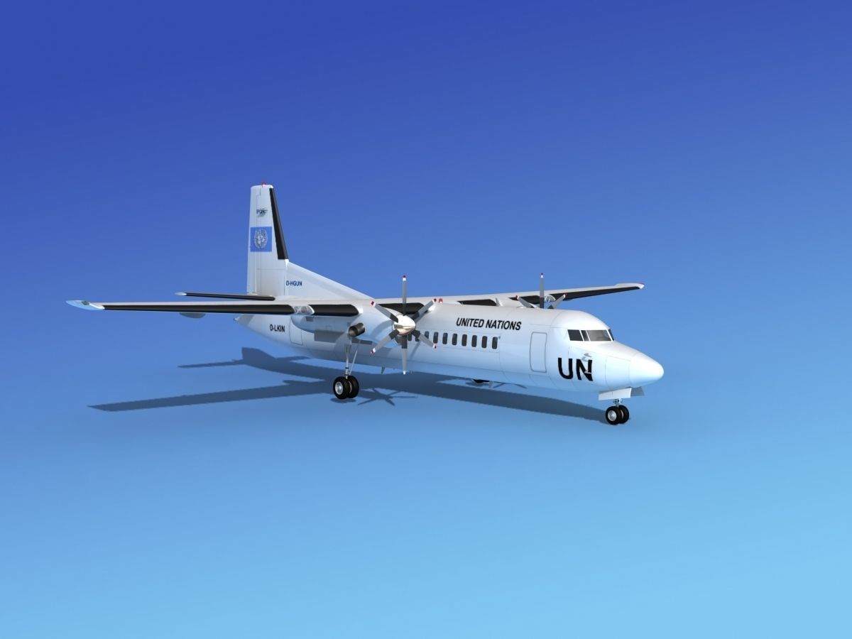 Fokker 50 UN 3D model_2