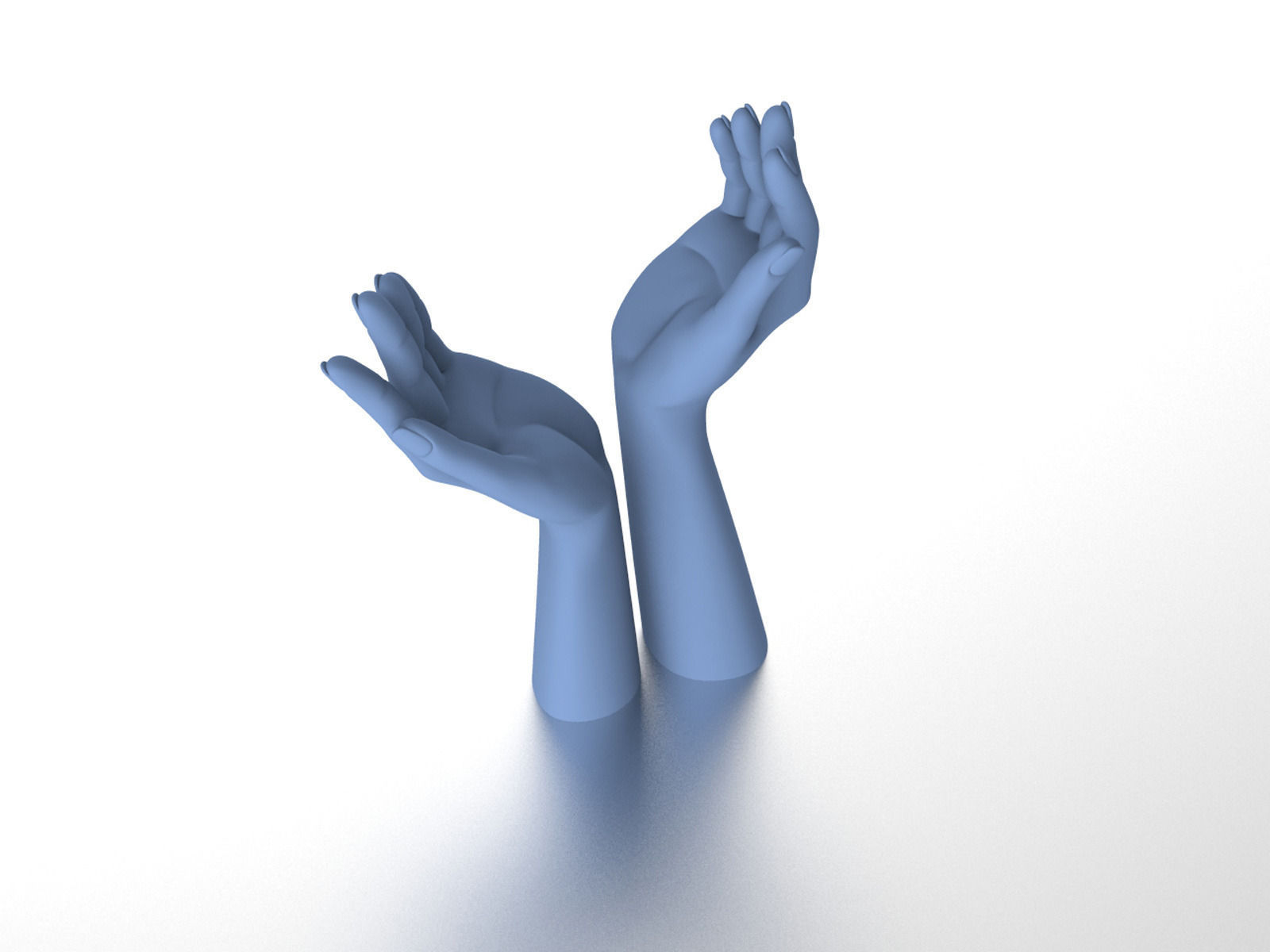 raised hands 0185 3D print model_2