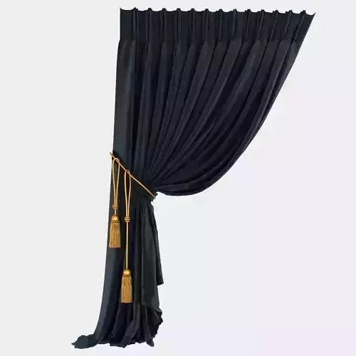 Velvet Stitched Curtain 3D model