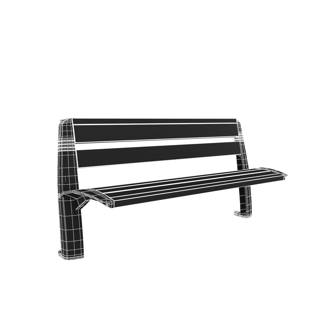Modern Bench collection 6 3D model_15