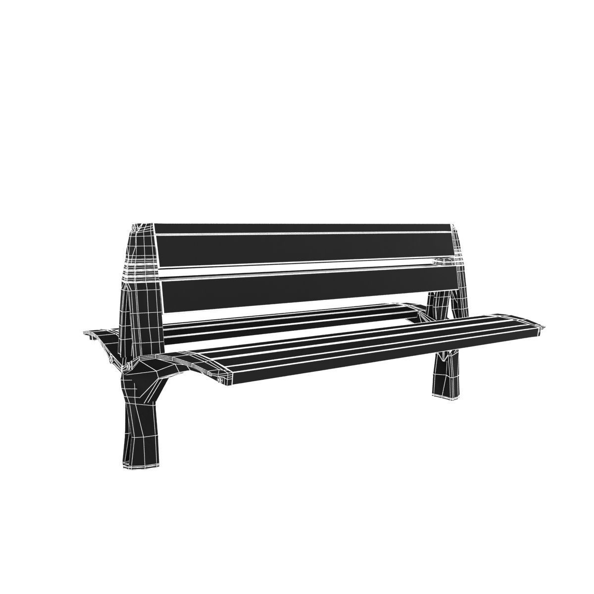Modern Bench collection 6 3D model_8