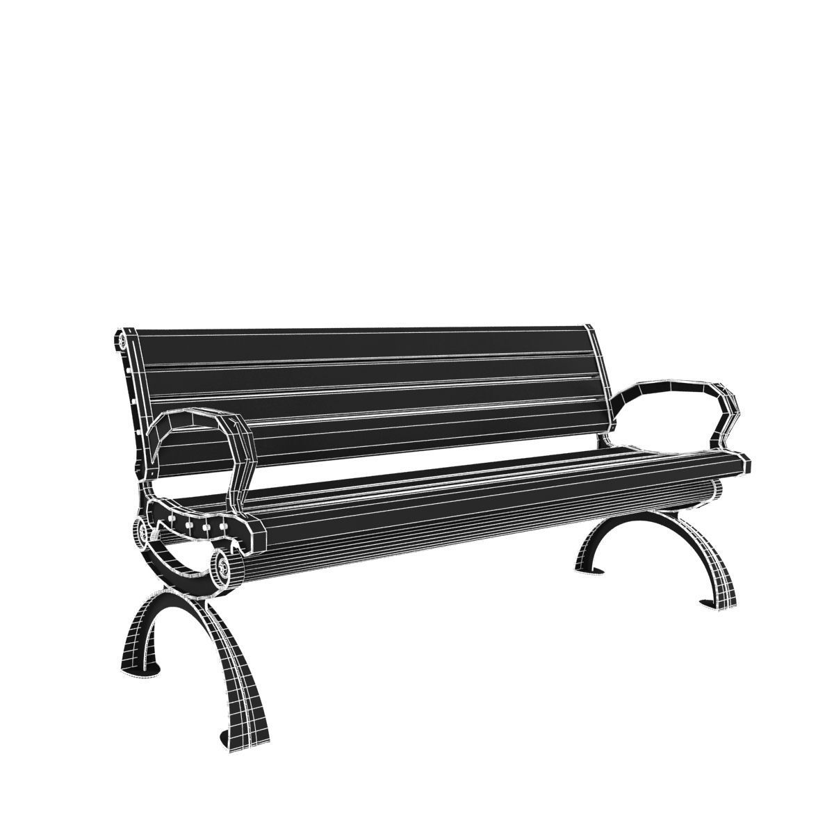 Modern Bench collection 6 3D model_21