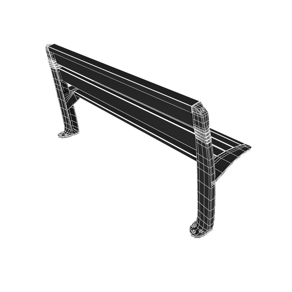 Modern Bench collection 6 3D model_16