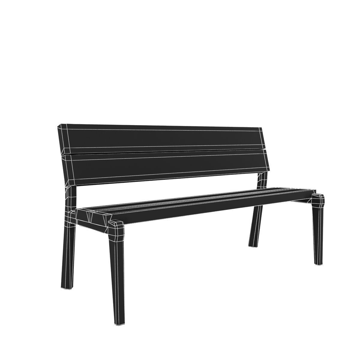 Modern Bench collection 6 3D model_3