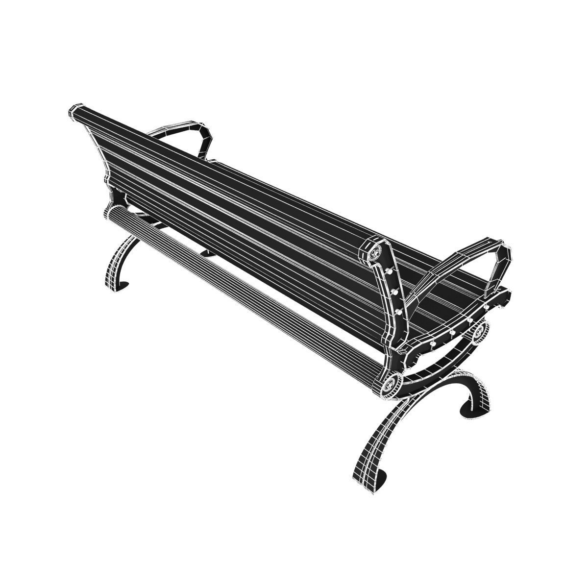 Modern Bench collection 6 3D model_22