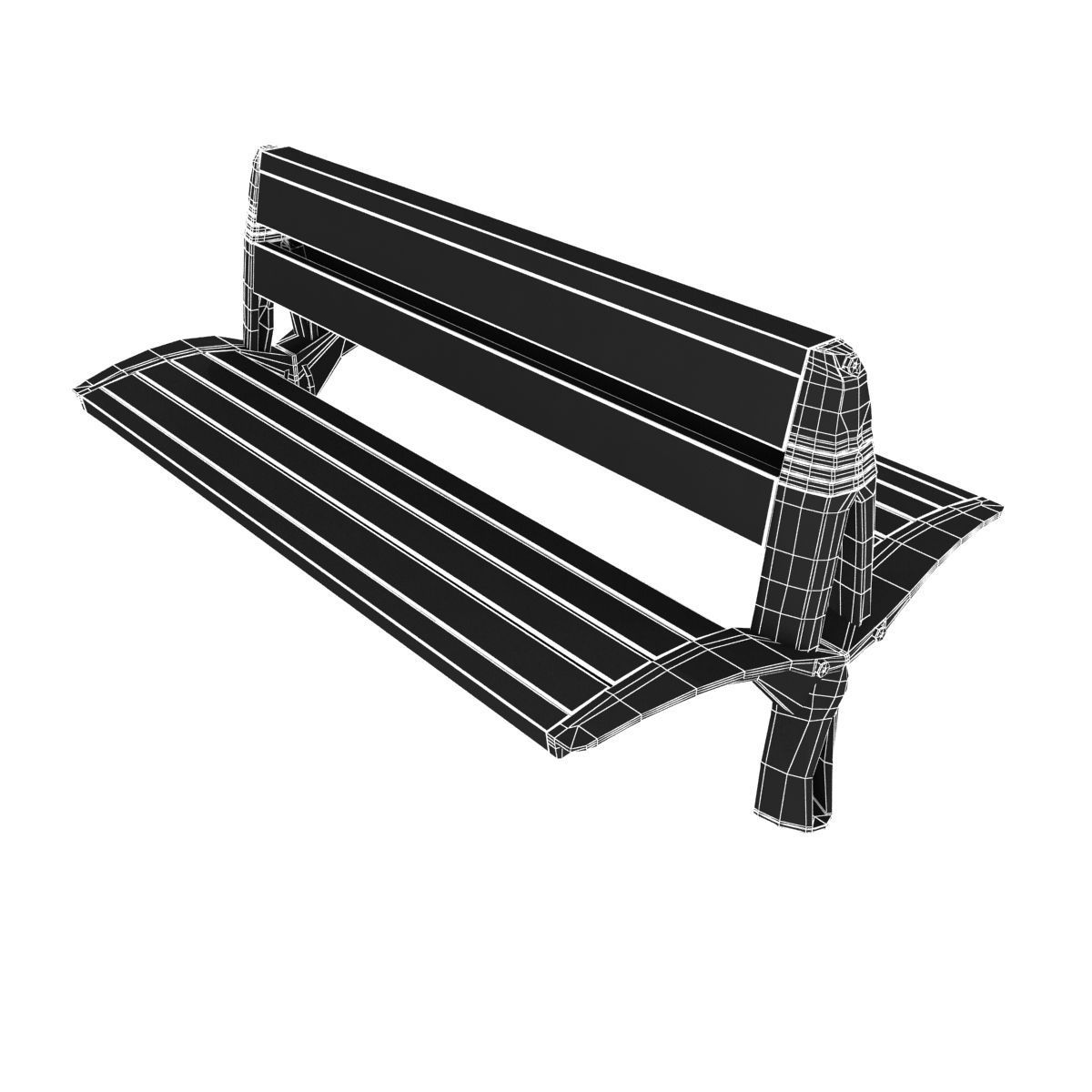 Modern Bench collection 6 3D model_10
