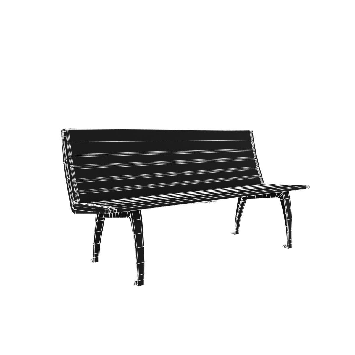 Contemporary Bench set 5 3D model_4