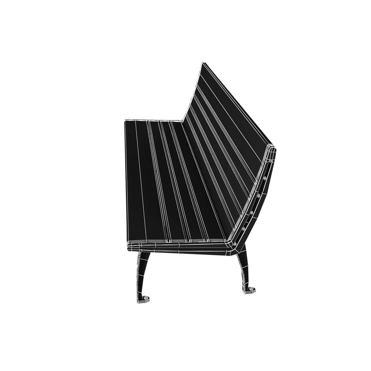 Contemporary Bench set 5 3D model_6