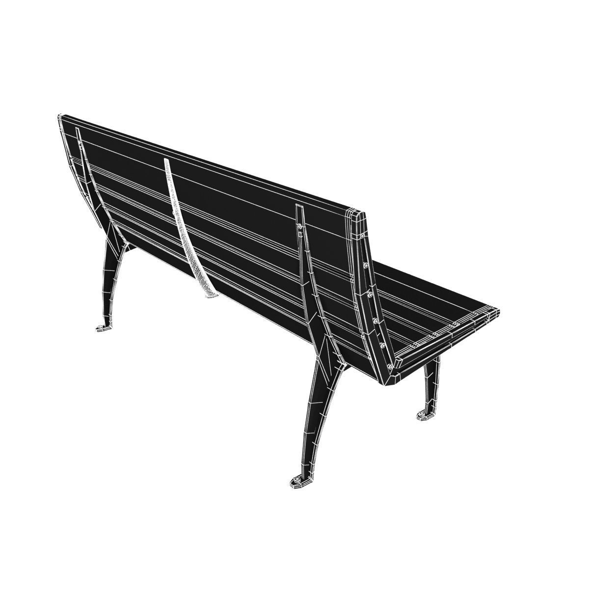 Contemporary Bench set 5 3D model_5