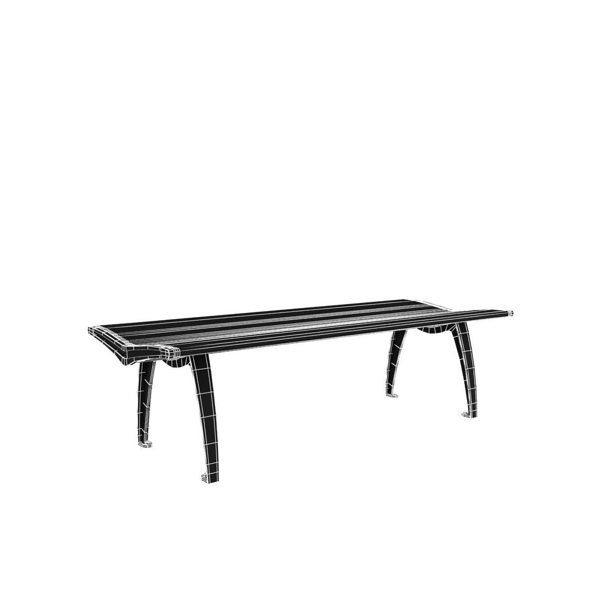 Contemporary Bench set 5 3D model_9