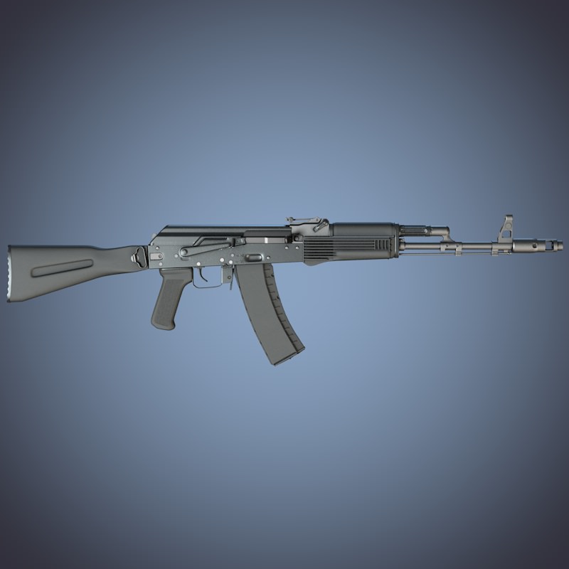 Kalashnikov AK-74M assault rifle 3D model_3