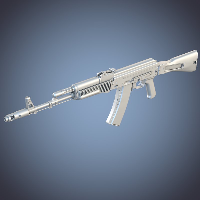 Kalashnikov AK-74M assault rifle 3D model_7