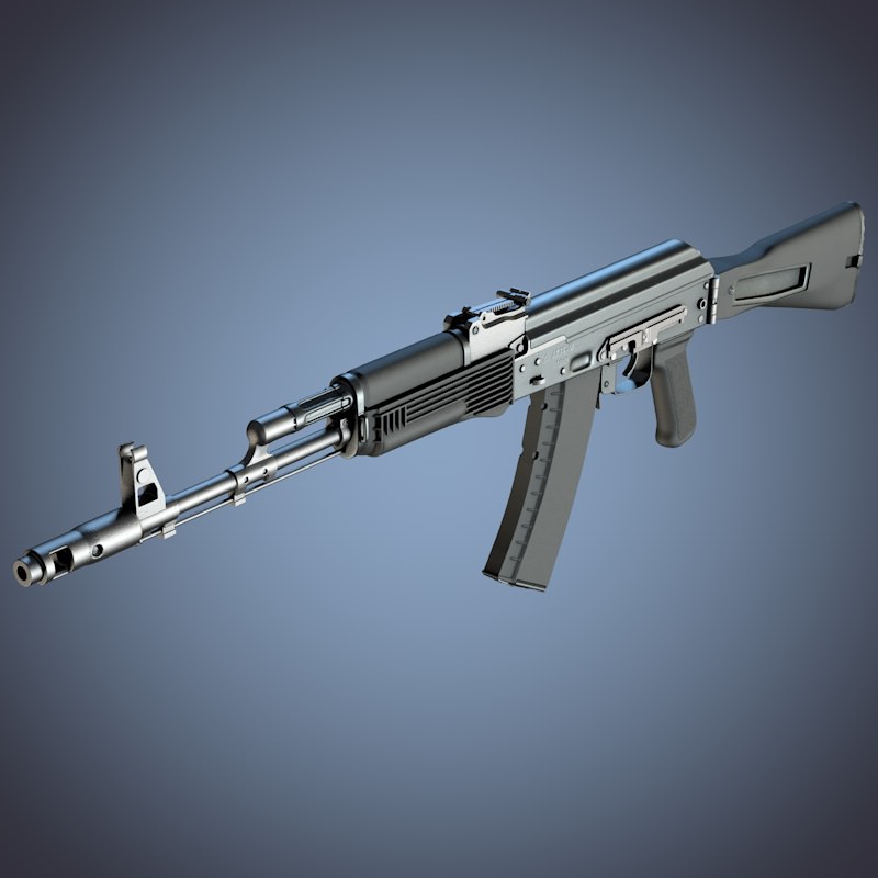 Kalashnikov AK-74M assault rifle 3D model_1