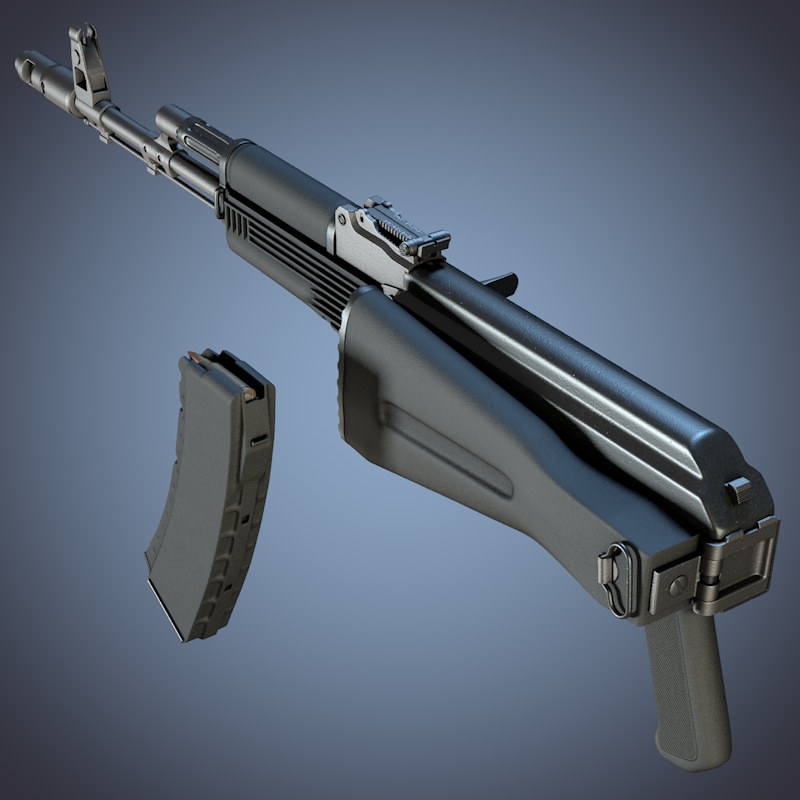 Kalashnikov AK-74M assault rifle 3D model_4
