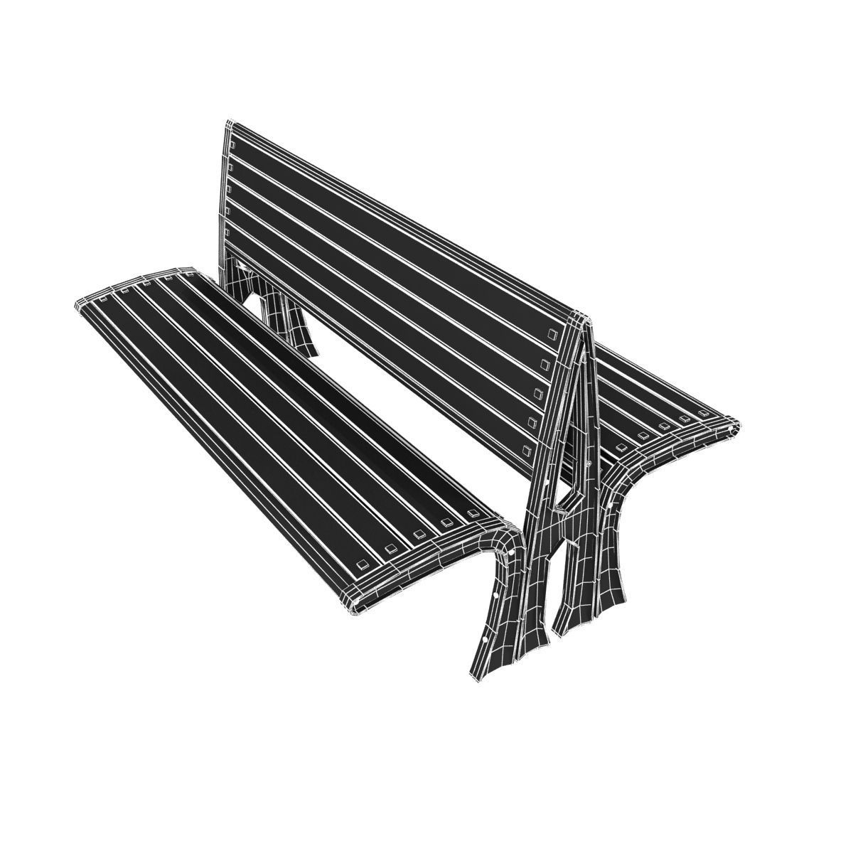 Modern Bench Collection 4 3D model_4