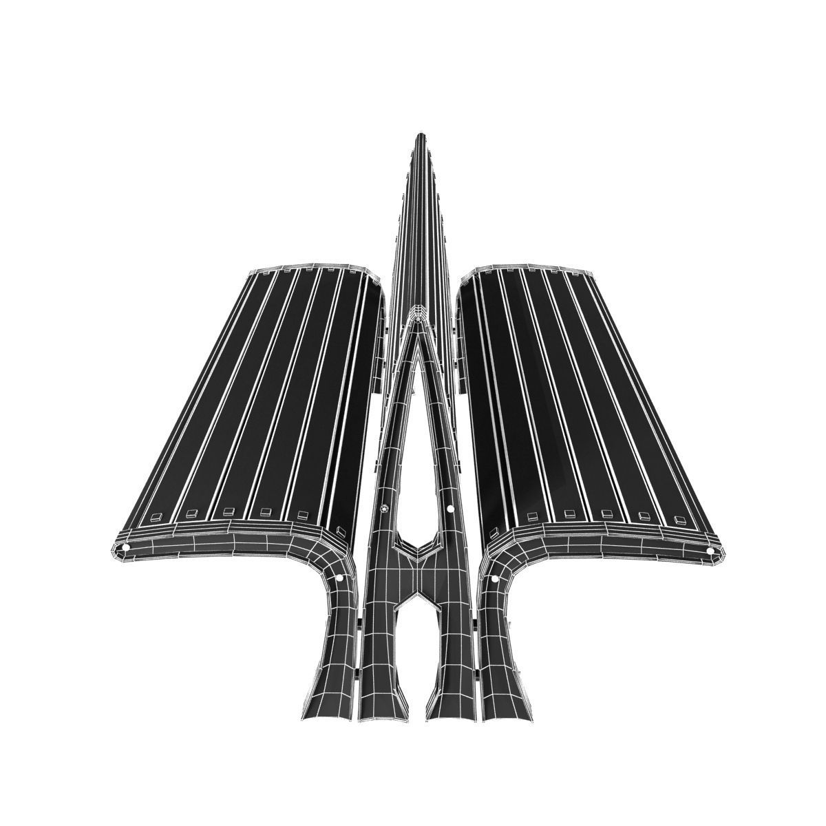 Modern Bench Collection 4 3D model_6