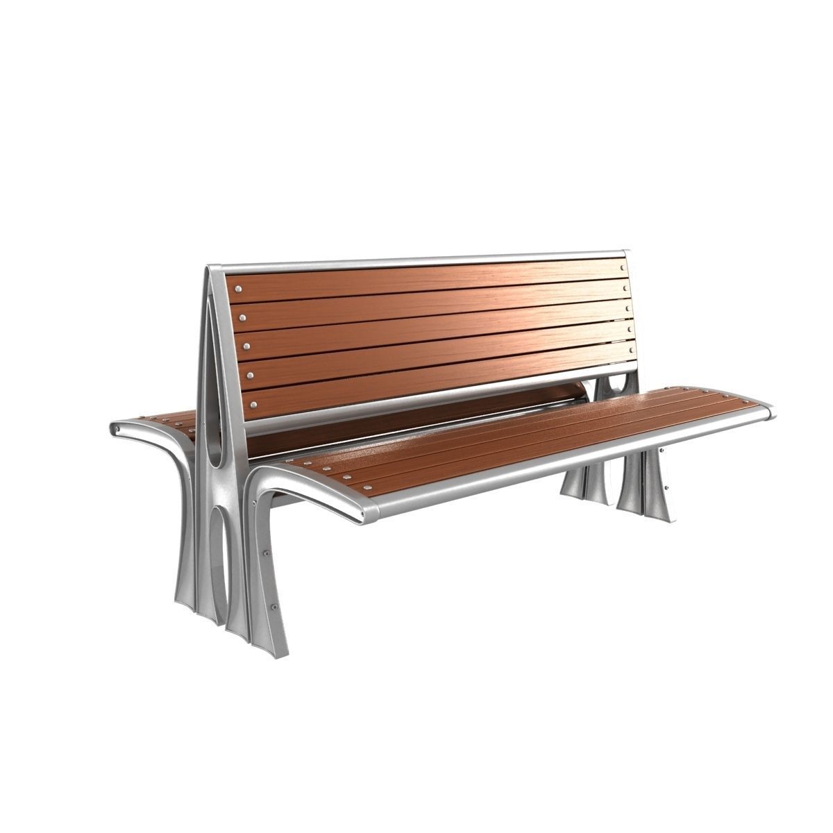 Modern Bench Collection 4 3D model_2