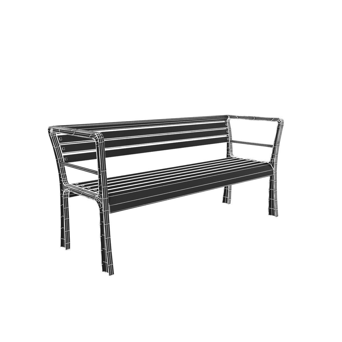 Modern Bench Collection 4 3D model_10
