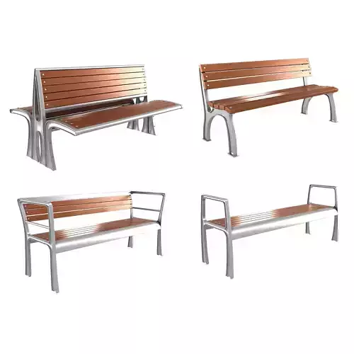 Modern Bench Collection 4 3D model