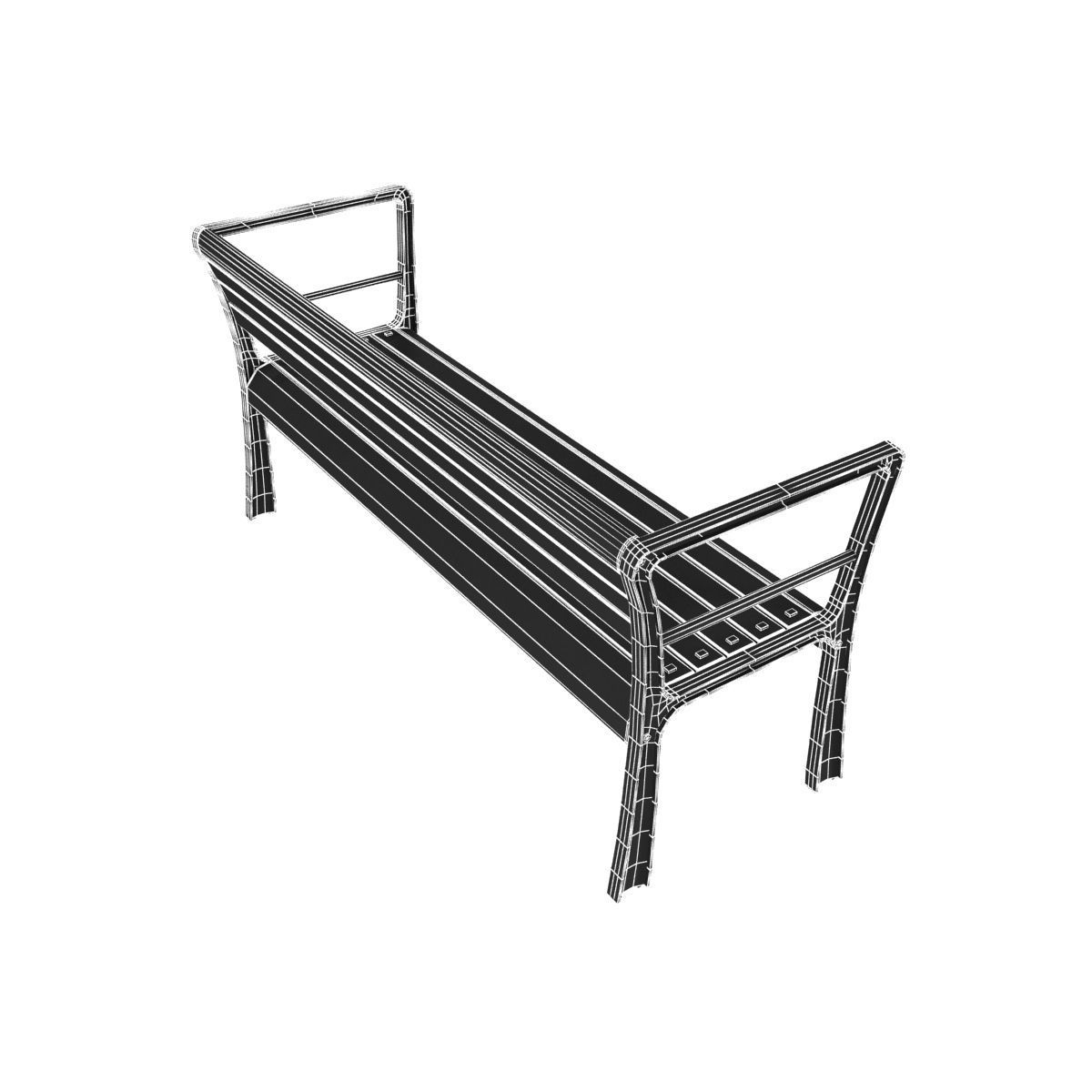 Modern Bench Collection 4 3D model_11