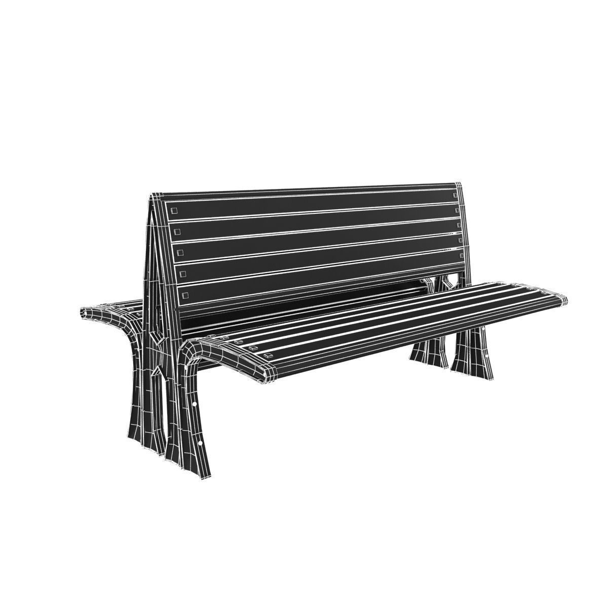 Modern Bench Collection 4 3D model_5