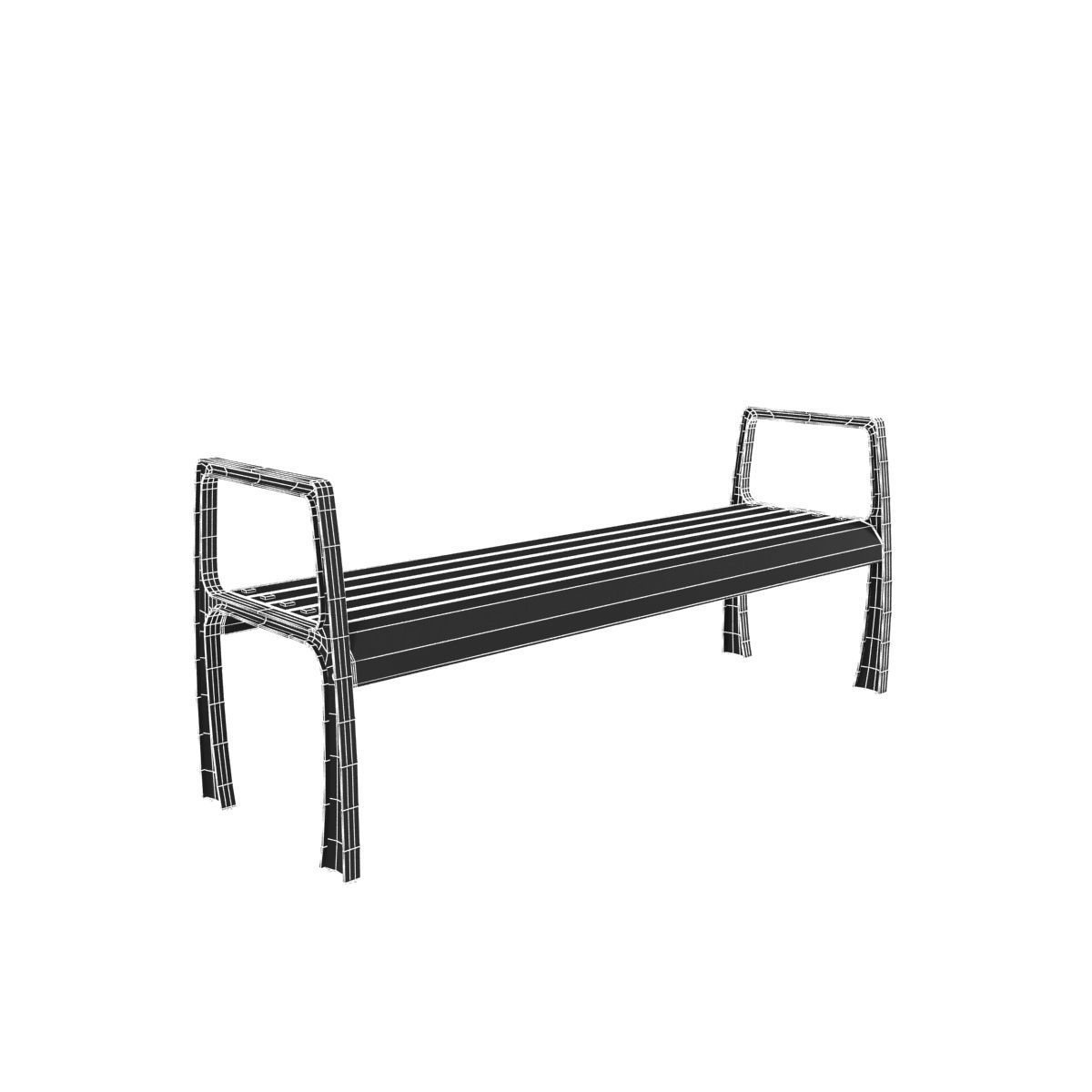 Modern Bench Collection 4 3D model_16