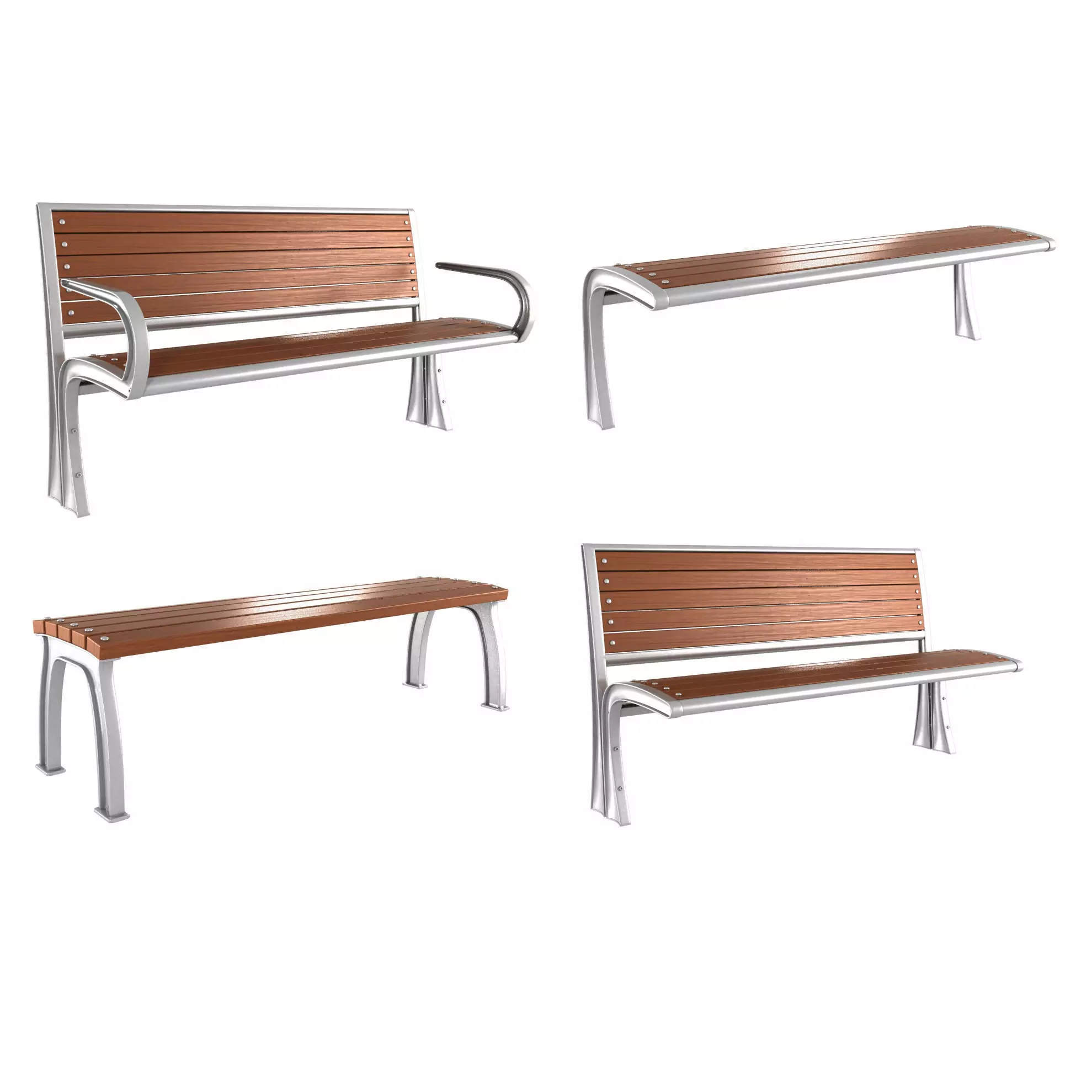 Modern Bench Collection 2 3D model_0