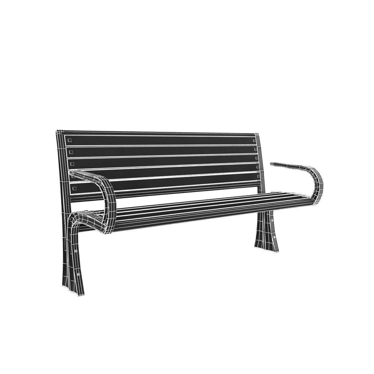Modern Bench Collection 2 3D model_12