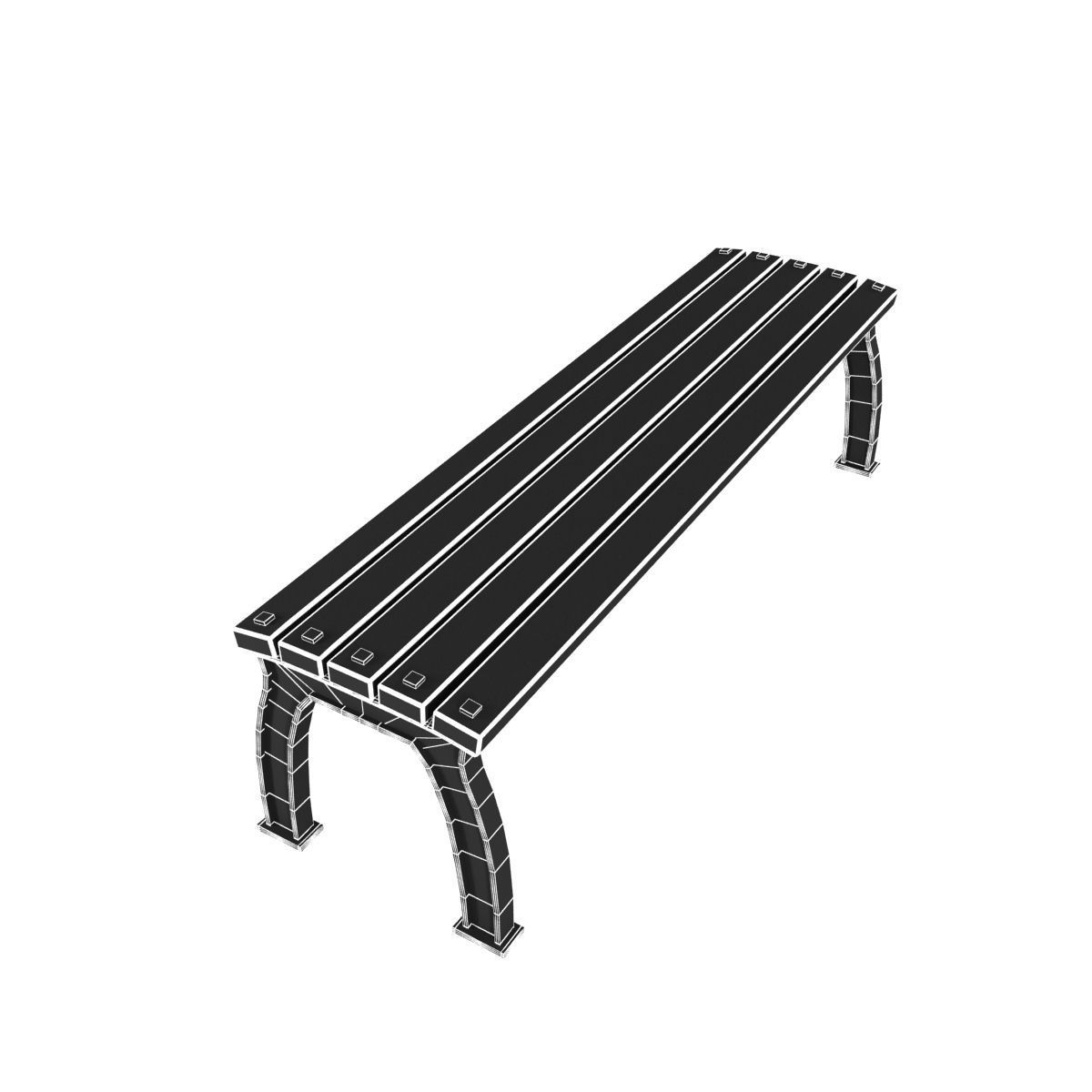 Modern Bench Collection 2 3D model_4