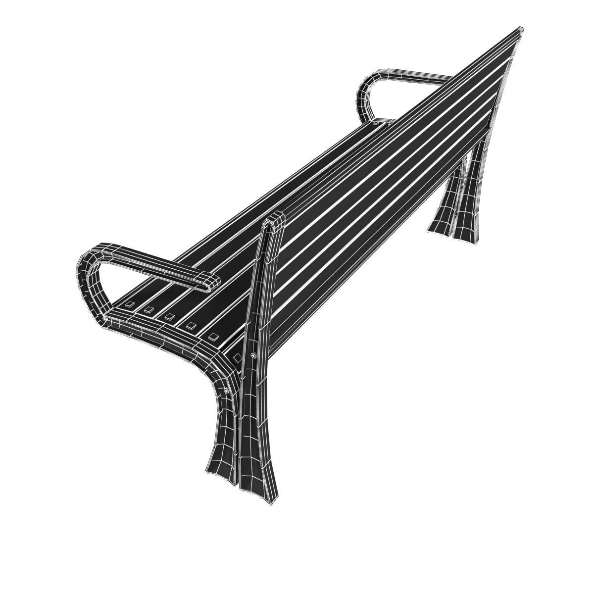 Modern Bench Collection 2 3D model_9