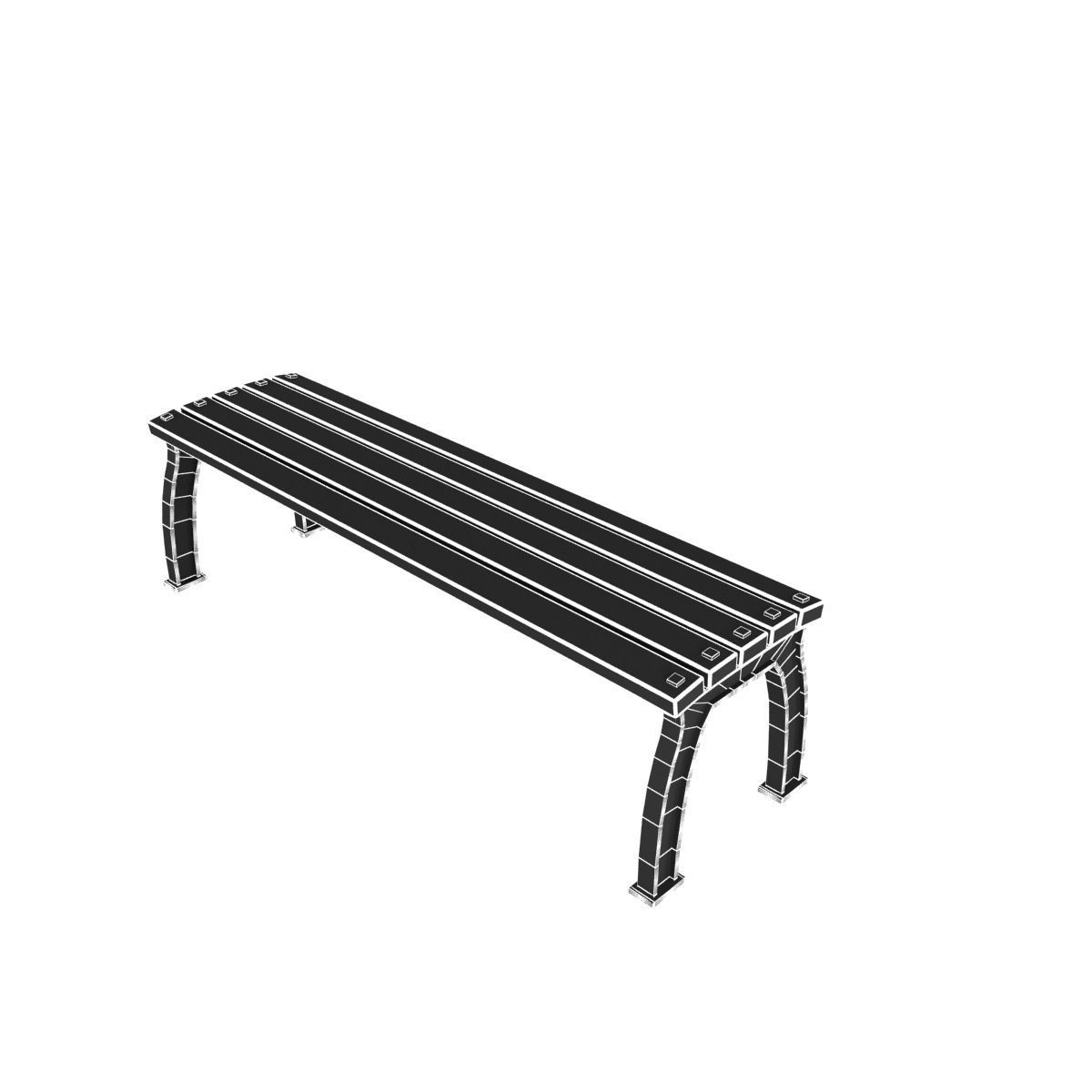 Modern Bench Collection 2 3D model_6