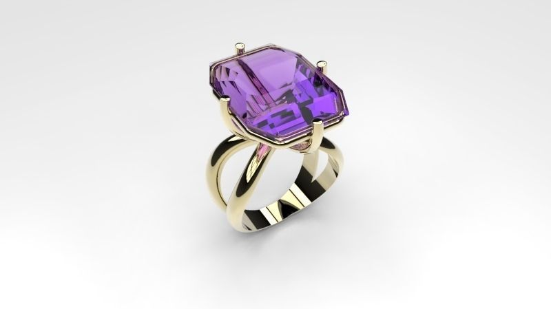 Double Crossing Ring p101 3D print model_2