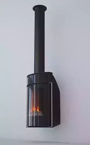 wood stove P Low-poly 3D model