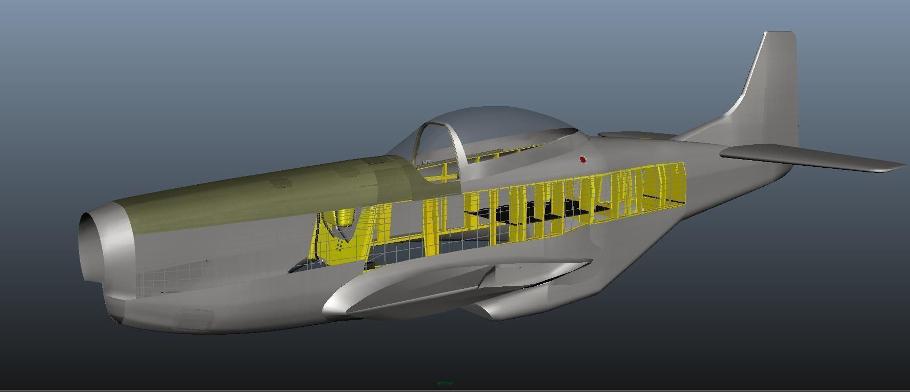 The P51D Mustang  Low-poly 3D model_16