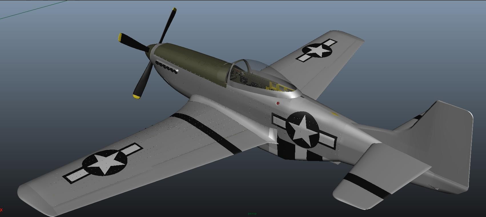 The P51D Mustang  Low-poly 3D model_12