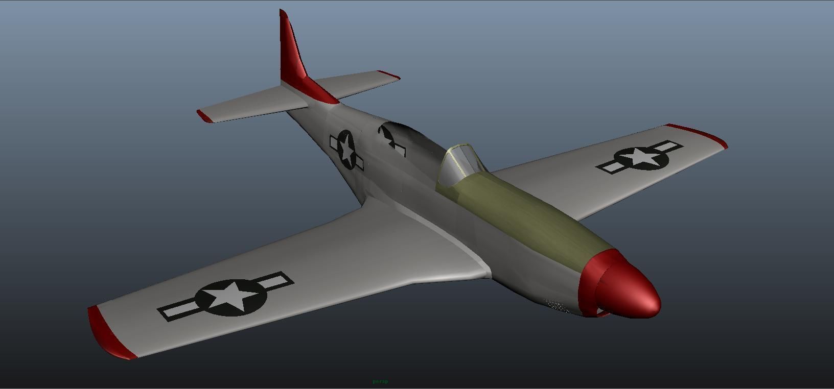The P51D Mustang  Low-poly 3D model_23