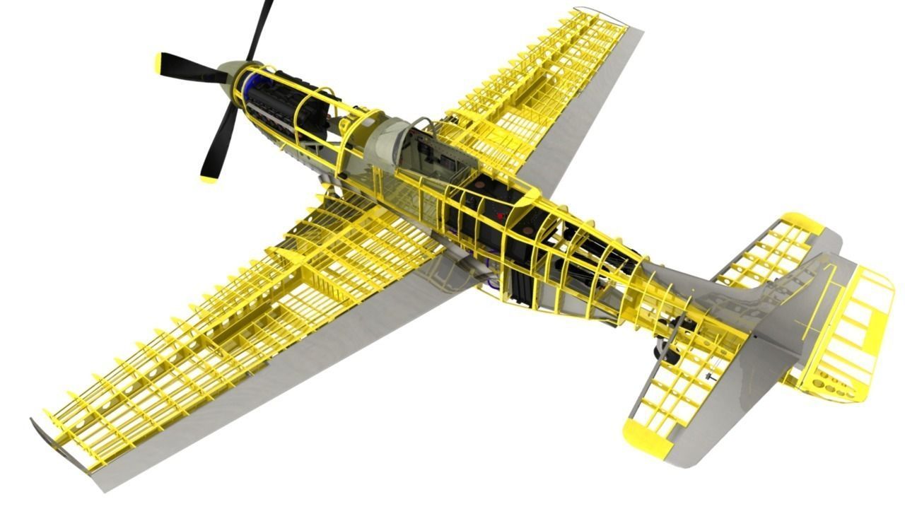 The P51D Mustang  Low-poly 3D model_20