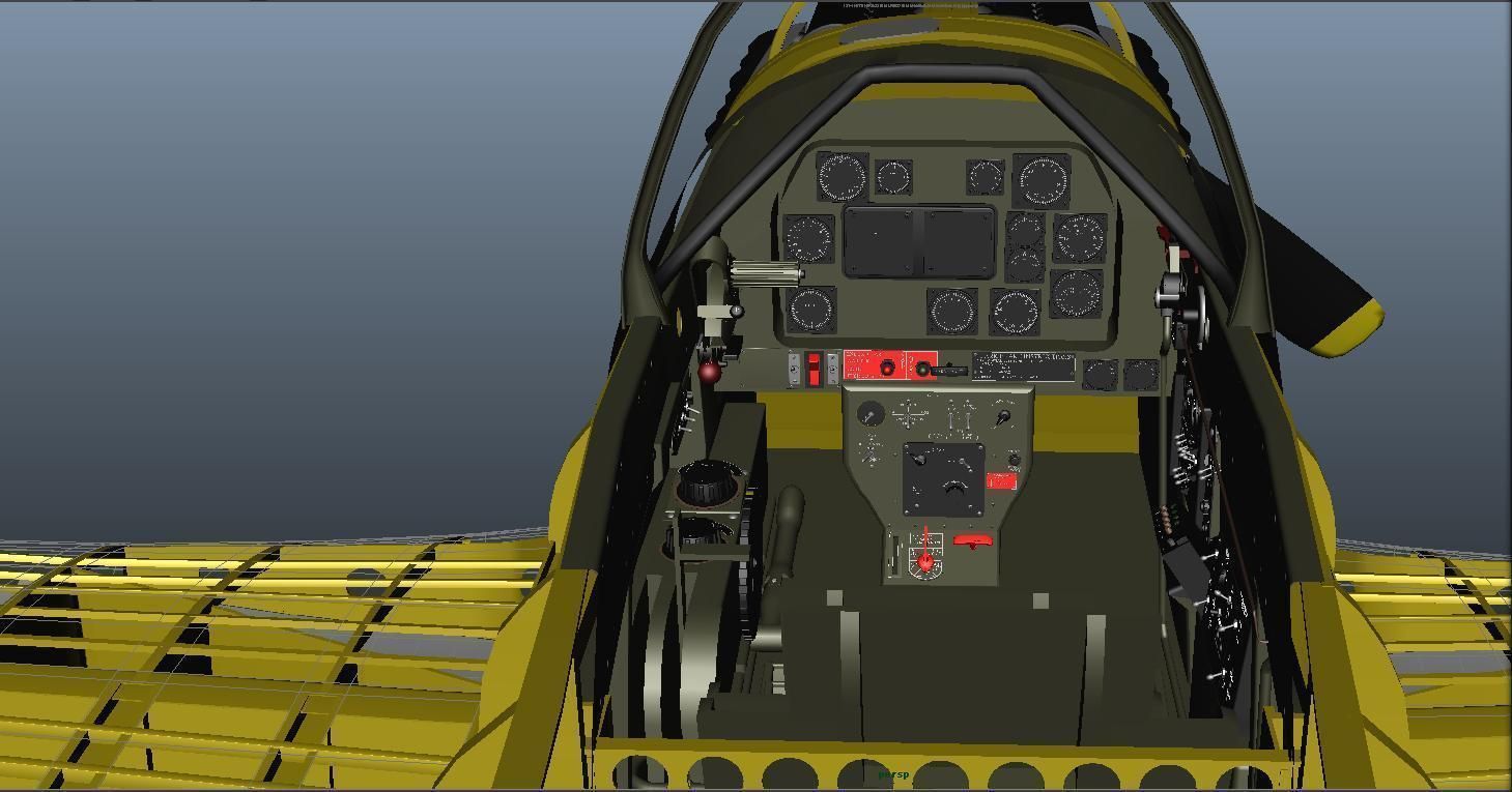 The P51D Mustang  Low-poly 3D model_21