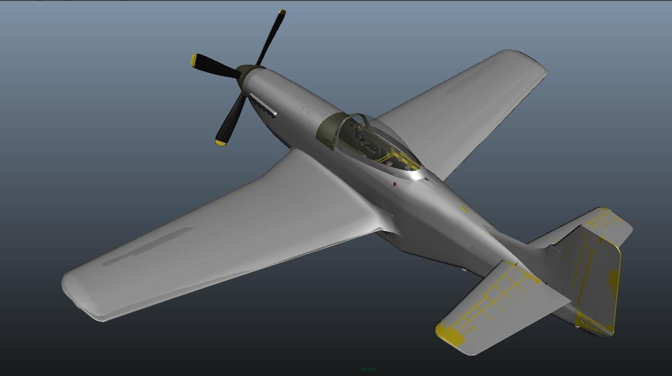 The P51D Mustang  Low-poly 3D model_22