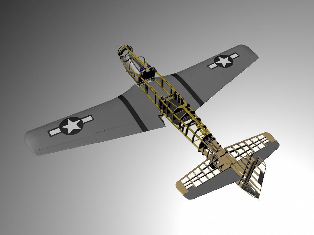 The P51D Mustang  Low-poly 3D model_6