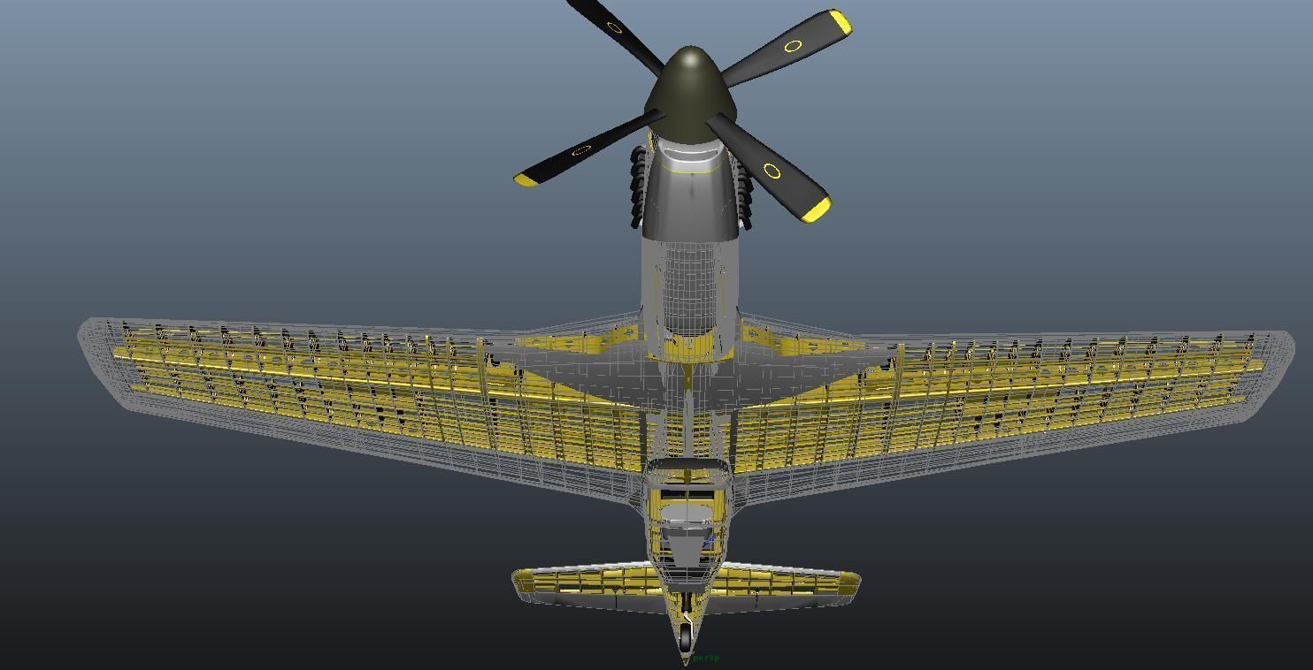 The P51D Mustang  Low-poly 3D model_27