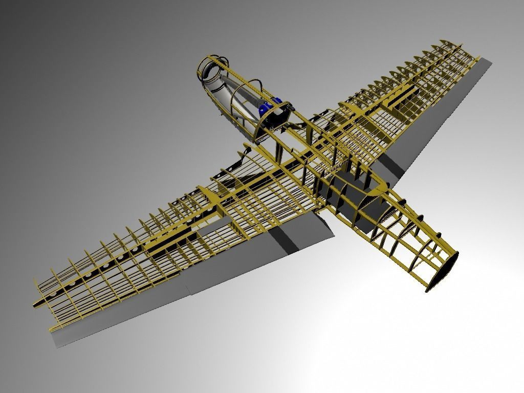 The P51D Mustang  Low-poly 3D model_7