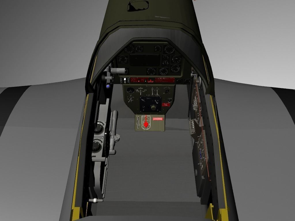 The P51D Mustang  Low-poly 3D model_5
