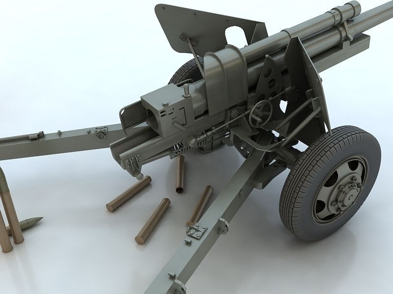 3-inch Gun M5 3D model_4