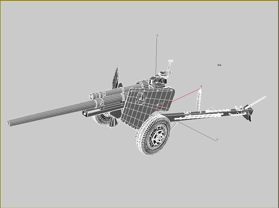 3-inch Gun M5 3D model_8