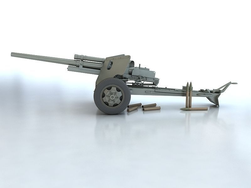 3-inch Gun M5 3D model_2