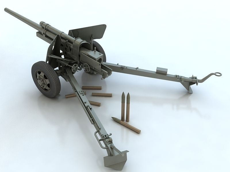 3-inch Gun M5 3D model_5