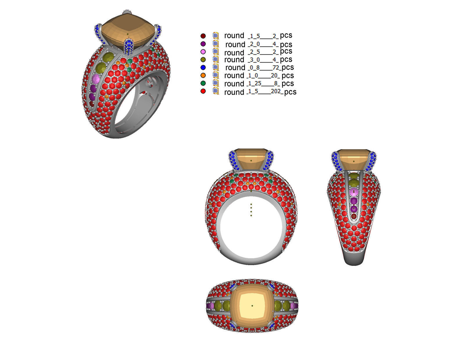 Fashion Ring 3D print model_7