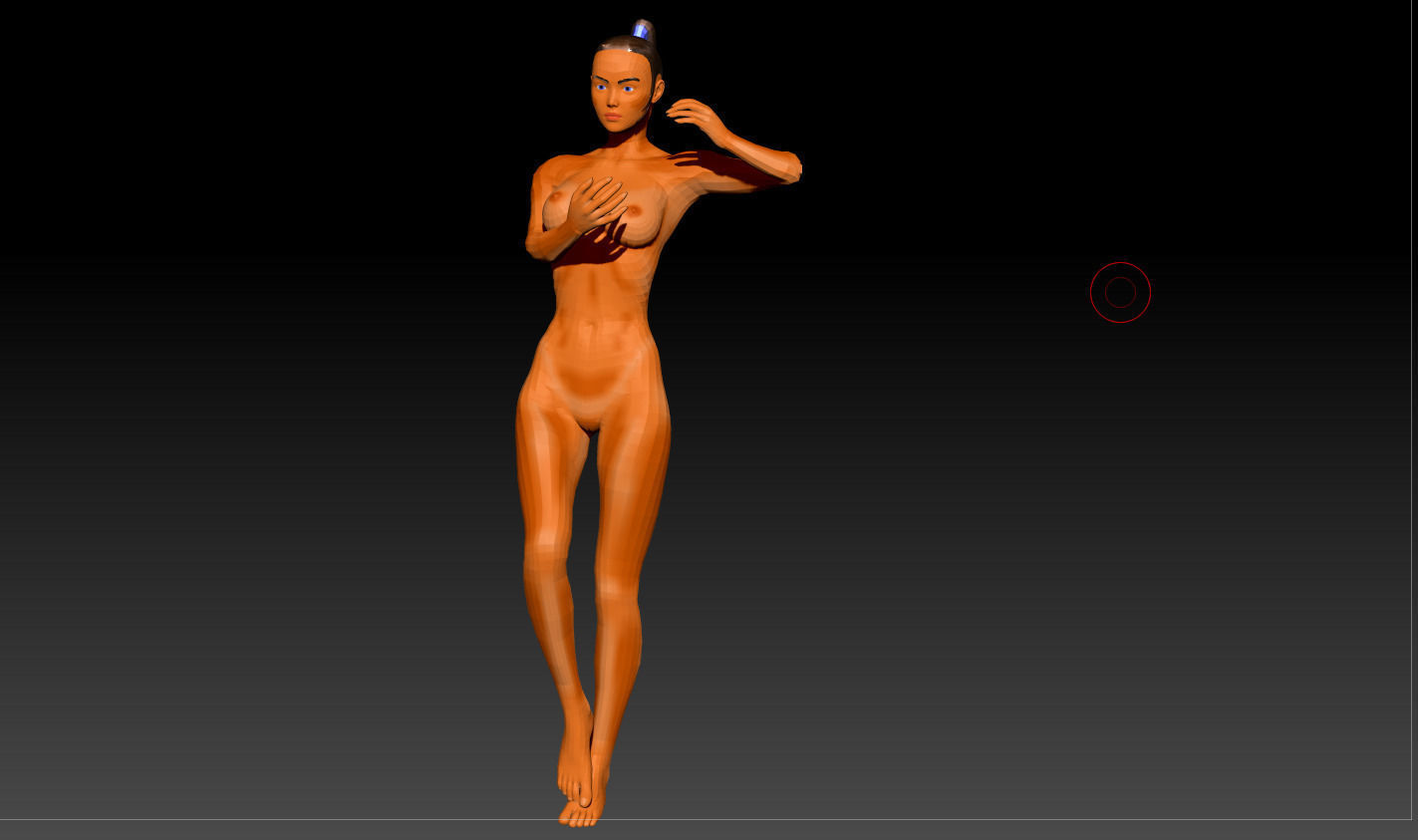 WomenForGame naked man in air Low-poly 3D model_25